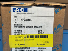 Load image into Gallery viewer, NEW - EATON / Cutler-Hammer HFD3040L /C Industrial Circuit Breaker 40 AMP 600VAC