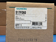 Load image into Gallery viewer, Siemens S17FD60 Shunt Trip Accessory for FD Frame Circuit Breakers – New in Box