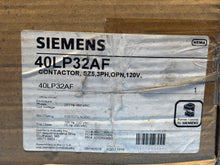 Load image into Gallery viewer, Siemens 40LP32AF Magnetic Contactor 200hp, Size 5, 3PH, Open, 120V - NEW IN BOX