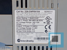 将图片加载到图库查看器,Allen-Bradley 22A-D4P0N104 /A Series A PowerFlex 4 AC Drive 380~480V, 342~528V