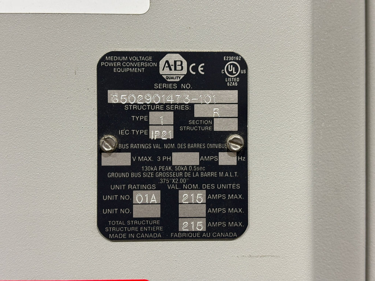 Allen-Bradley PowerFlex 7000 1500HP Medium Voltage Drive 7000