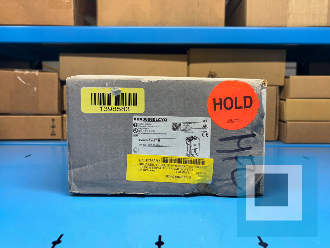 NEW - Square-D BDA36060LCYQ PowerPact B-Line 60 AMP Circuit Breaker BDA36060