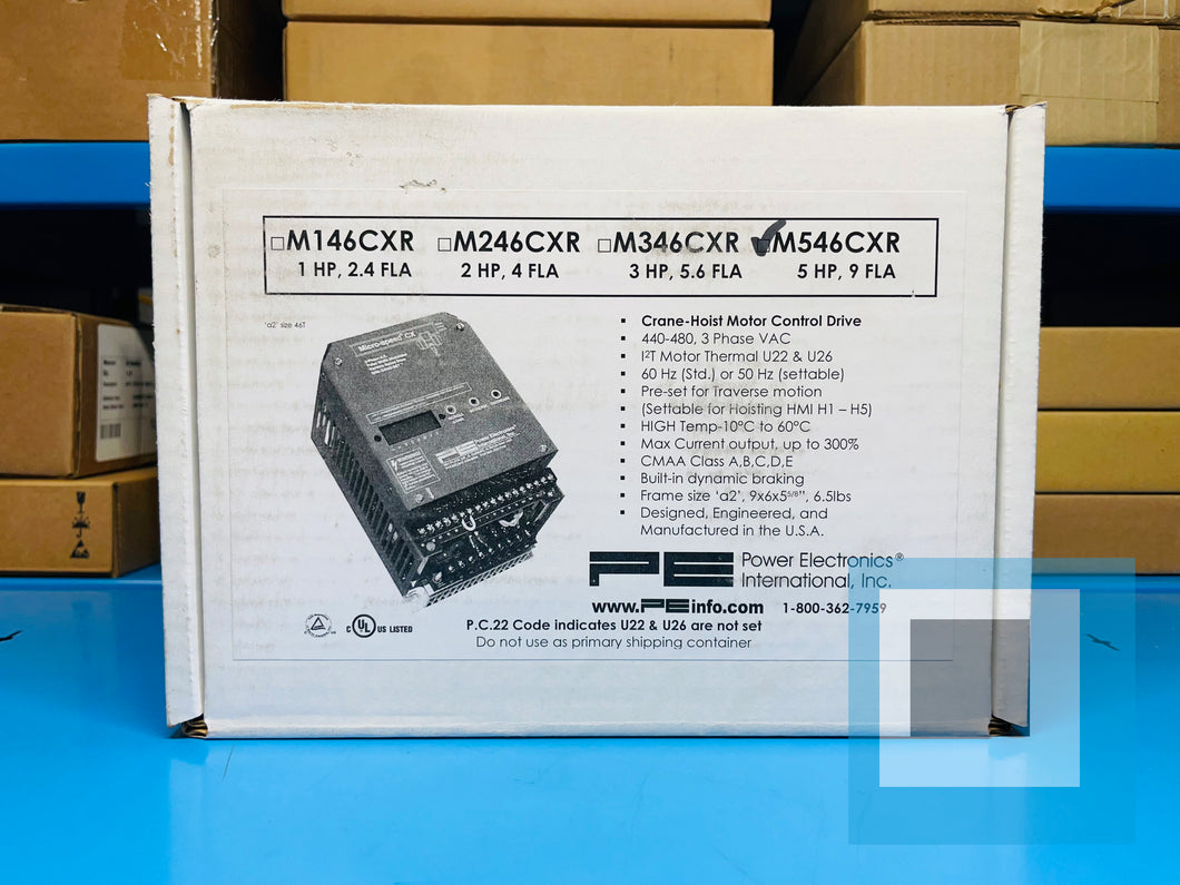 NEW - PE Power Electronics International M546CXR Micro-Speed CX 5HP w/ Gang-Set