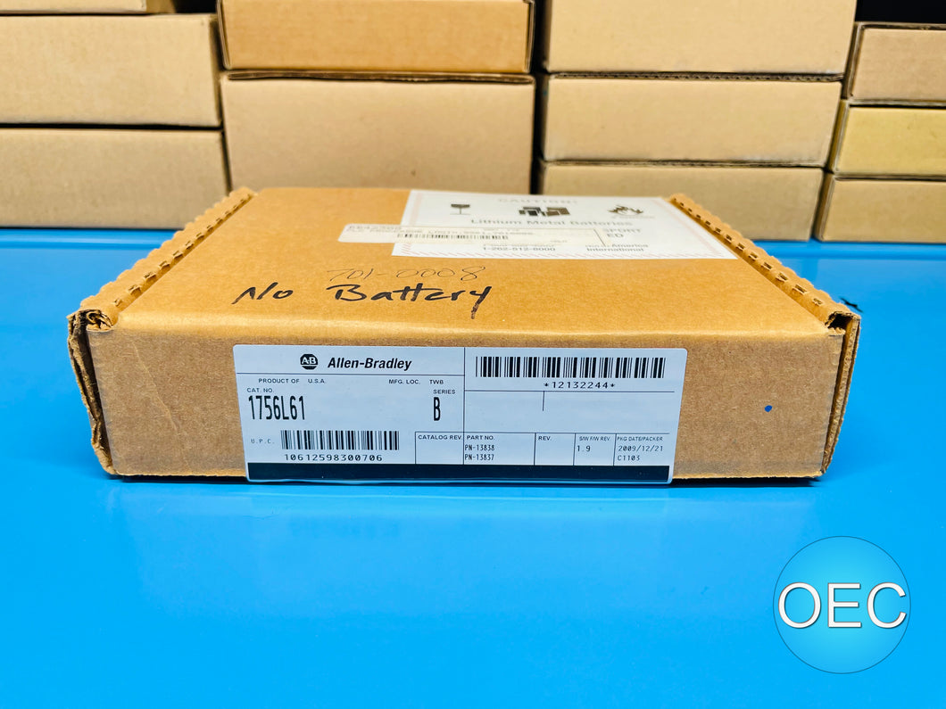 NEW - Allen-Bradley 1756-L61 /B ControlLogix Processor Module (NO BATTERY)