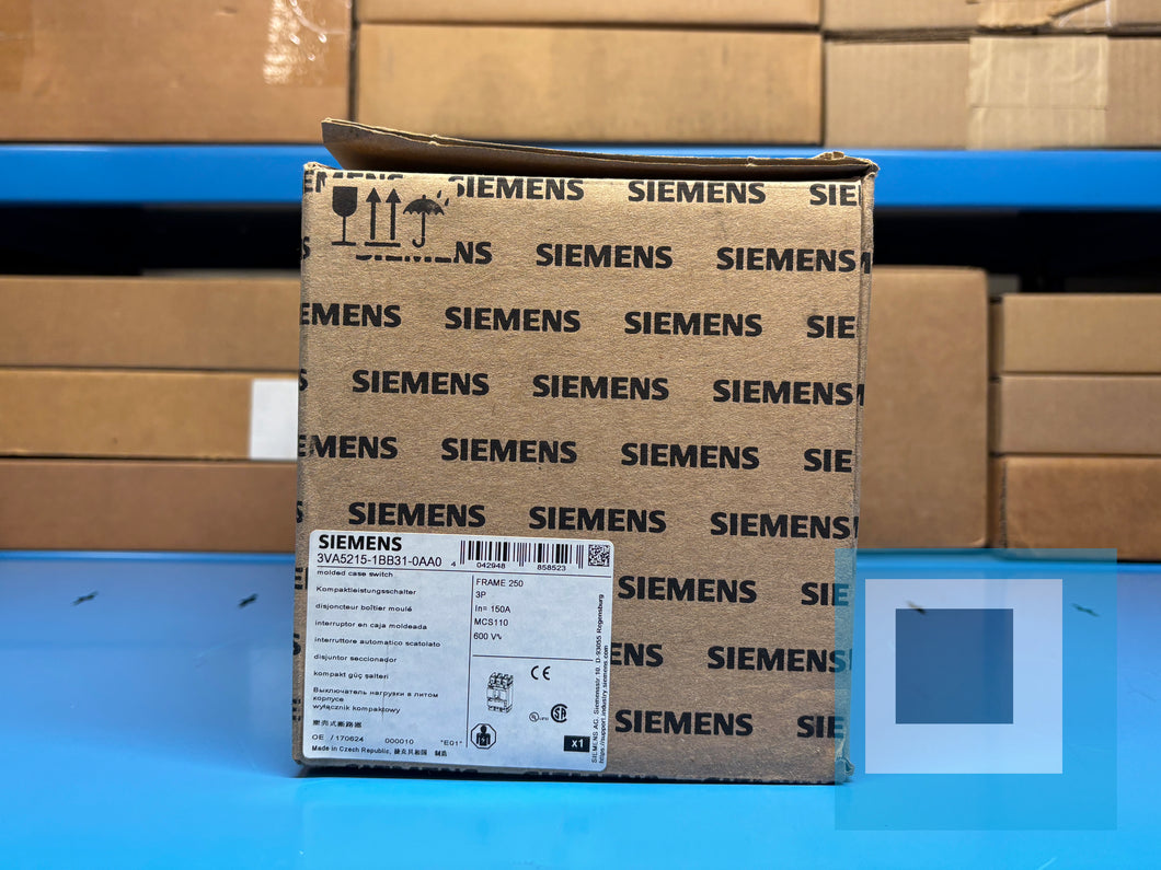 Siemens 3VA5215-1BB31-0AA0 3-Pole 150A Molded Case Circuit Breaker – New in Box