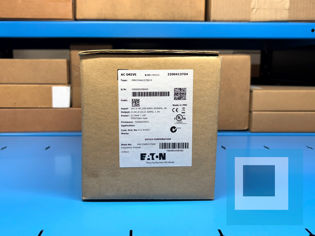EATON MMX35AA1D7N0-0 0.75kW / 1HP IP20/Open type AC Drive - NEW IN BOX