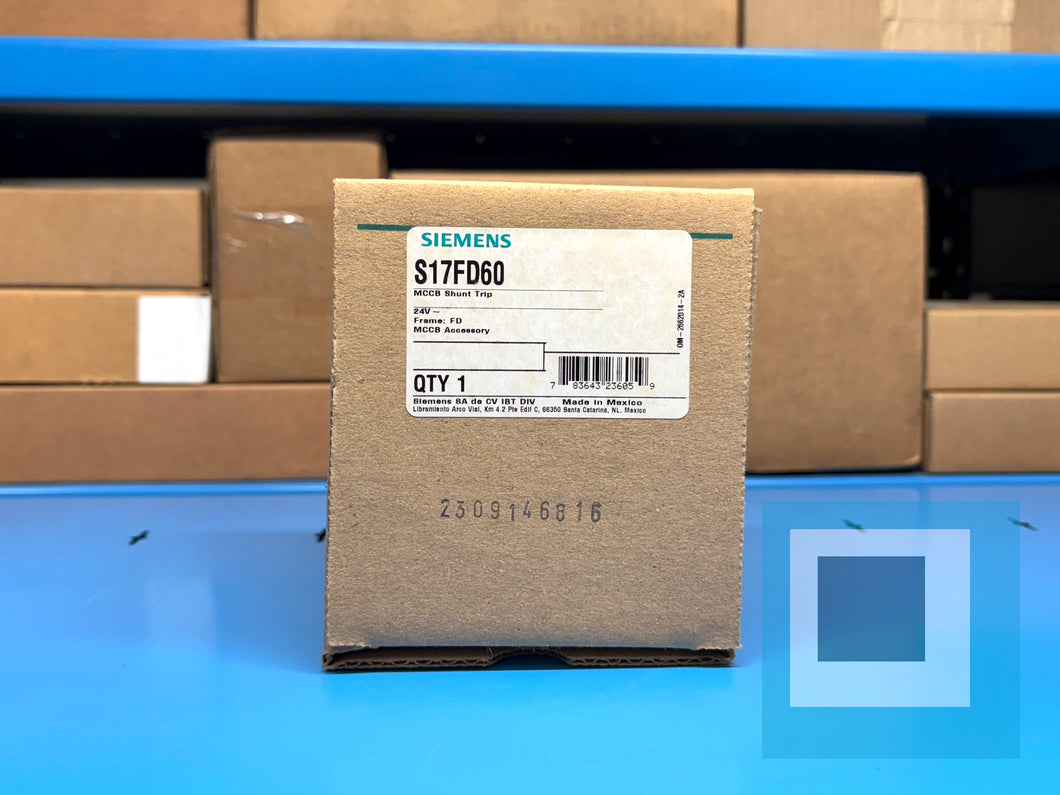 Siemens S17FD60 Shunt Trip Accessory for FD Frame Circuit Breakers – New in Box