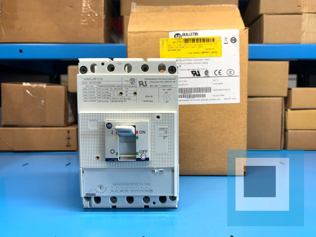 Surplus Allen-Bradley 140MG-J8P-D15 /A Breaker MCP 140MG J 65KA/480V AM 150A 3p