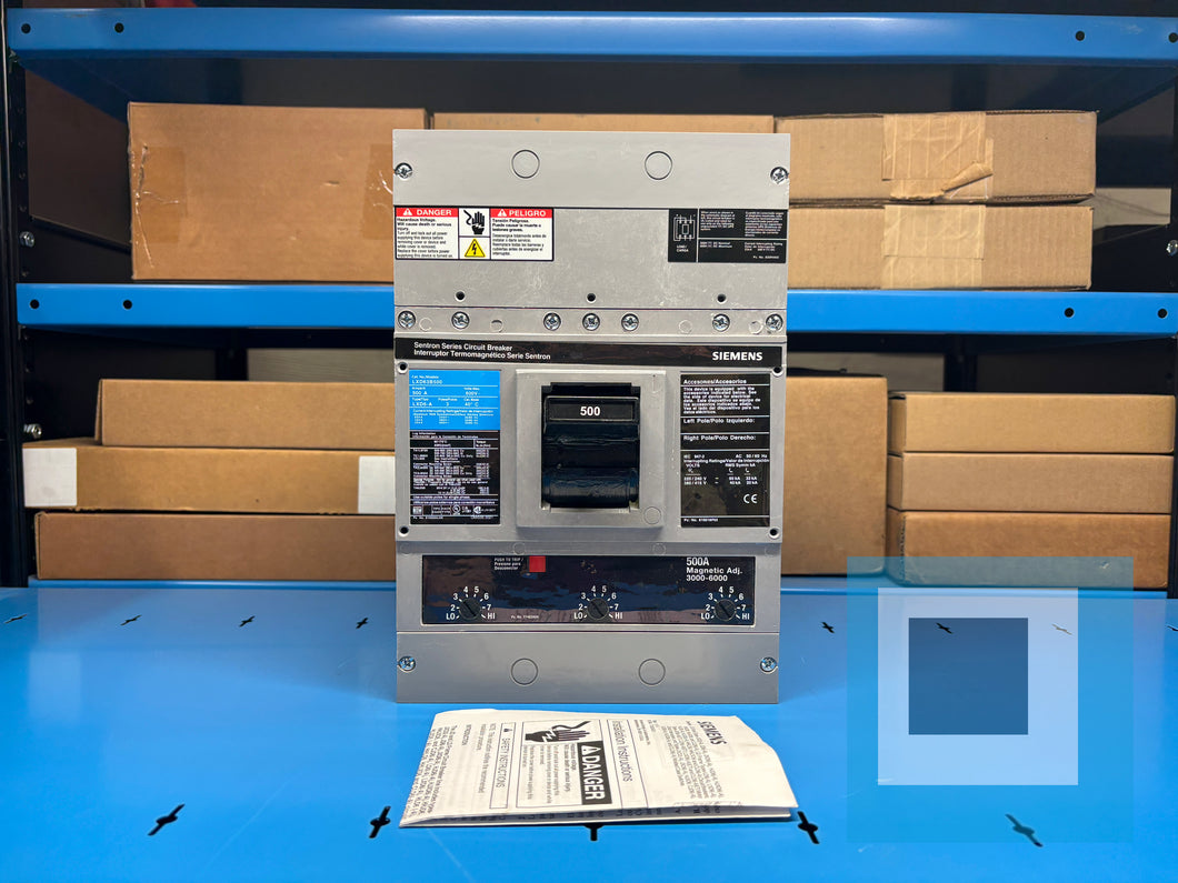 Siemens LXD63B500 3-Pole 500A 600V Molded Case Circuit Breaker – New in Box