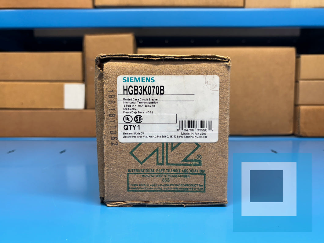 Siemens HGB3K070B 3-Pole 70A 600V Molded Case Circuit Breaker – New in Box