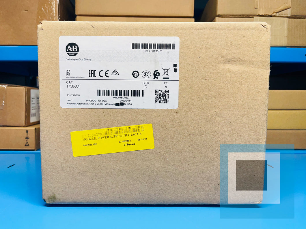 Surplus - Allen-Bradley 1756-A4 /C Series C ControlLogix 4-Slot PLC Chassis