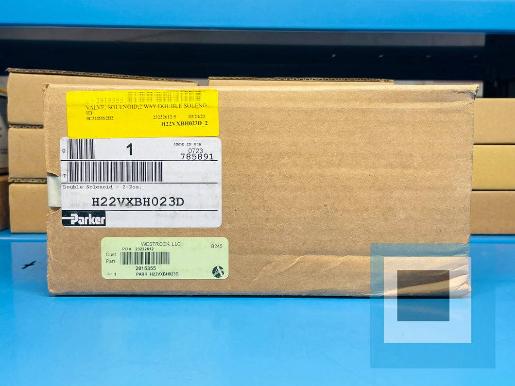 NEW - Parker Hydraulics H22VXBH023D Pnuematic Solenoind Valve 120VAC / 145PSI