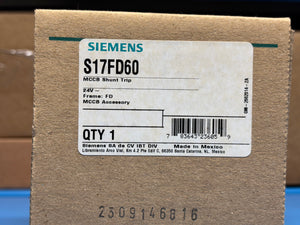 Siemens S17FD60 Shunt Trip Accessory for FD Frame Circuit Breakers – New in Box