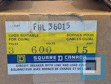 Cargar imagen en el visor de la galería, Square D FHL 36015 Circuit Breaker with Line and Load Lugs 3-Pole 600V 15A - NEW
