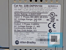 将图片加载到图库查看器，Allen-Bradley 22B-D6P0N104 /A Series A PowerFlex 40 AC Drive, VFD 380-480V
