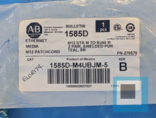 Cargar imagen en el visor de la galería, Allen-Bradley 1585D-M4UBJM-5 /B Series B Ethernet Media M12 Patchcord - NEW
