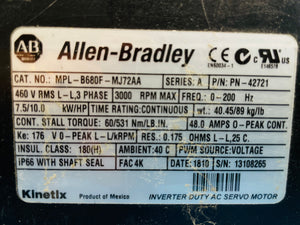 NEW - Allen-Bradley MPL-B680F-MJ72AA /A Kinetix Servo Motor 3000 RPM