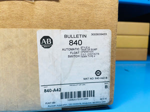 Surplus - Allen-Bradley 840-A42 /B Automatic Float Switch 840-A4