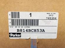 Load image into Gallery viewer, NEW - Parker Hydraulics B814BCH53A Solenoid Valve 3/4&quot; 4W 2P SS 120VAC
