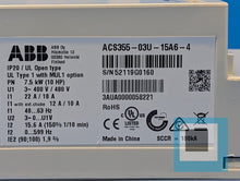 Cargar imagen en el visor de la galería, ABB ACS355-03U-15A6-4 400 V / 480 V AC Drive 3AUA0000058221
